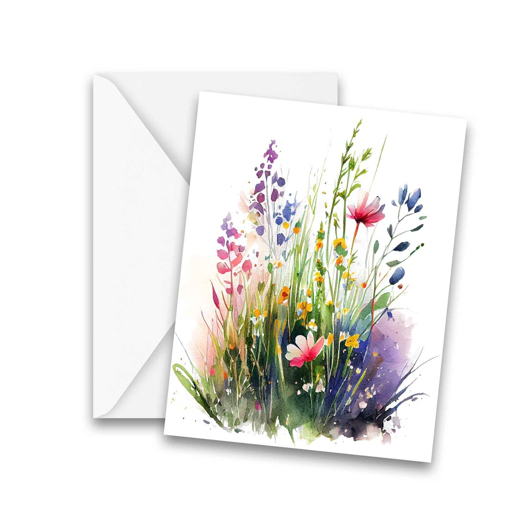 Watercolor Flowers Greeting Cards - Floral Stationery, Thank You Cards ...