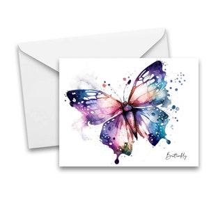 Butterfly card set, blank note card set all occasion cards, folded notecards, watercolor notecard, just because card, greeting card set