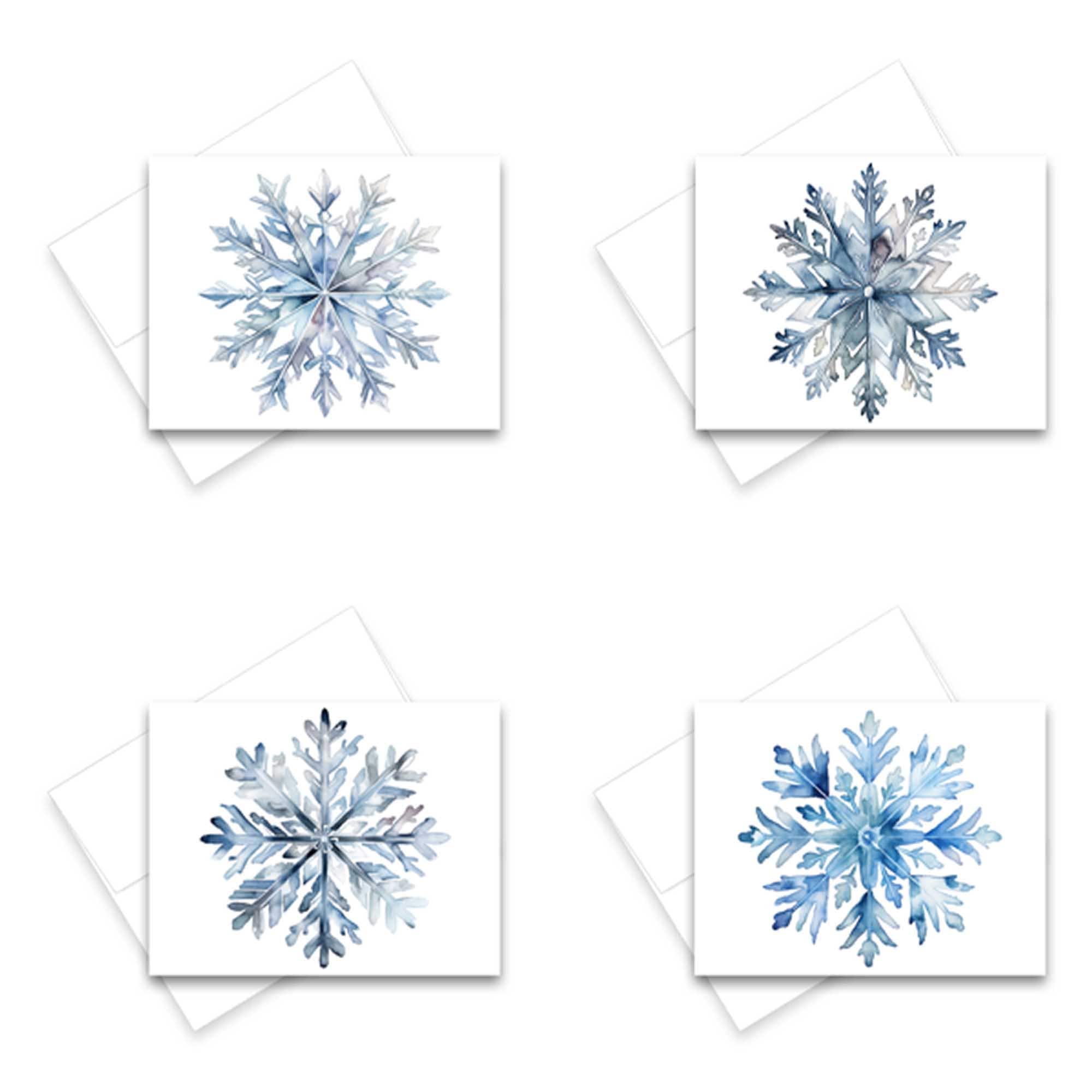 Christmas Note Cards Snowflake Cards Assorted Cards, Blank Note Card ...