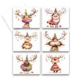 Funny Reindeer Christmas Greeting Cards, Note Card Set, Christmas cards, blank notecard, assorted Christmas cards, Quirky Christmas Cards
