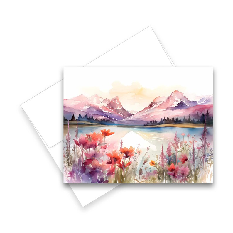 Mountain Landscape Card Set, Watercolor Cards, Assorted Cards ...
