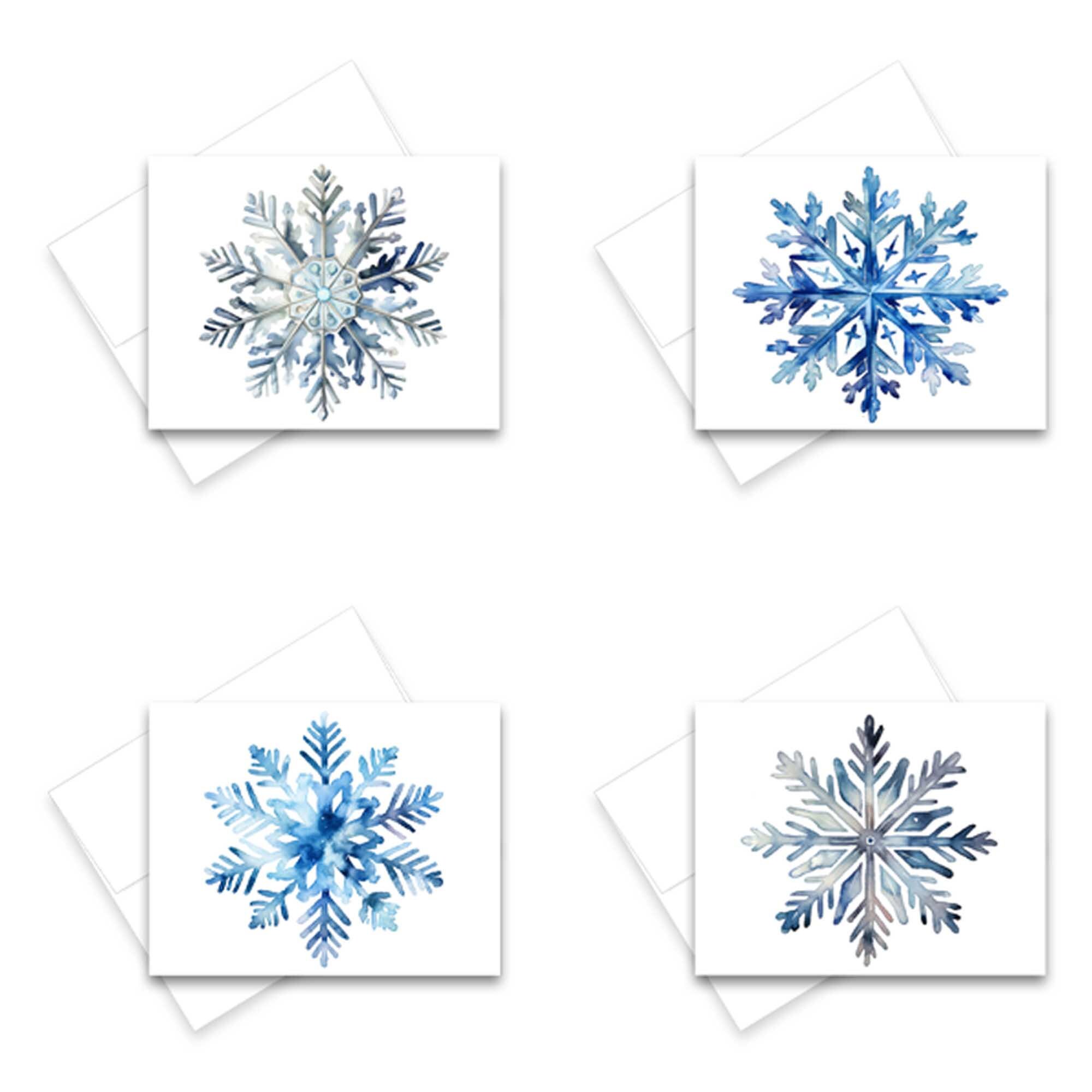 Christmas Note Cards Snowflake Cards Assorted Cards, Blank Note Card ...