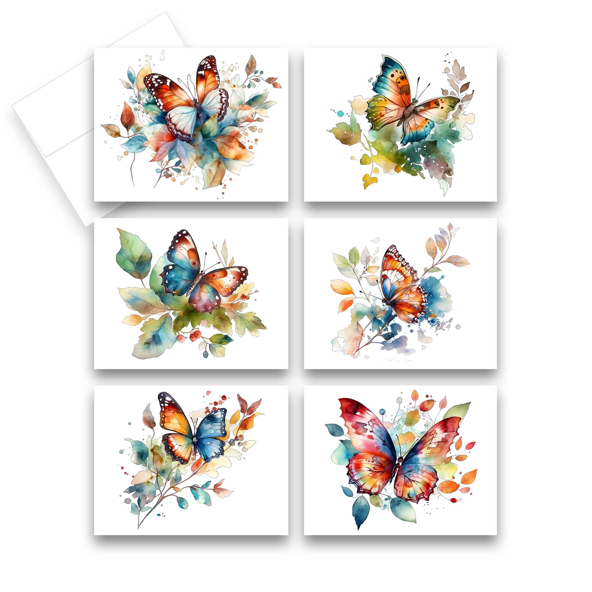 Assorted Greeting Cards, Butterfly Card Set, Blank Note Card Set ...