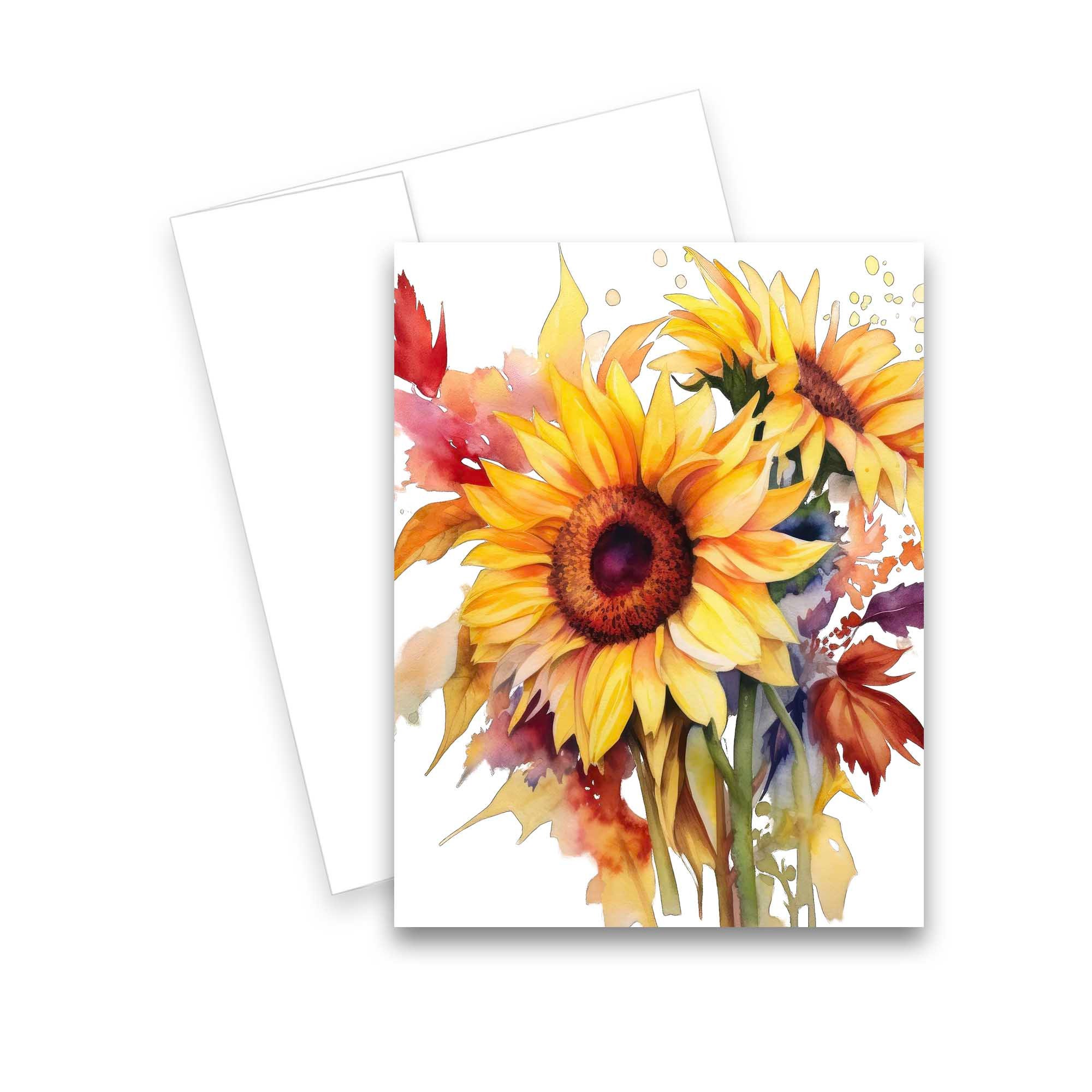 Sunflower Card Set, Blank Note Card Set, Greeting Cards, Notecard Set ...