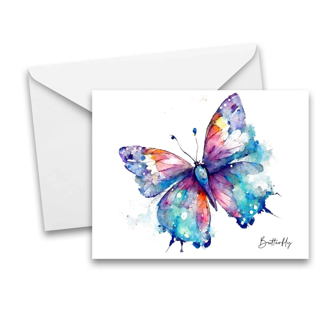 Butterfly Card Set, Blank Note Card Set All Occasion Cards, Folded ...
