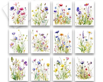 Wildflower Note Card Set: Assorted Floral Blank Cards