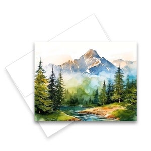 Watercolor Mountain Cards, Assorted Cards with Envelopes All Occasion, Blank Art note cards with envelopes, Watercolor Cards with Envelopes Bild 5