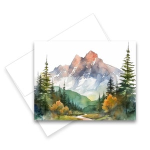 Watercolor Mountain Cards, Assorted Cards with Envelopes All Occasion, Blank Art note cards with envelopes, Watercolor Cards with Envelopes Bild 6