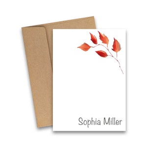 PERSONALIZED Flat Note Card, 5x7 notecards, Name notecard, personalized note card, custom notecards, Wild flower cards, floral note card