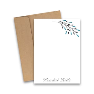 PERSONALIZED Flat Note Card, 5x7 notecards, Name notecard, personalized note card, custom notecards, Wild flower cards, floral note card