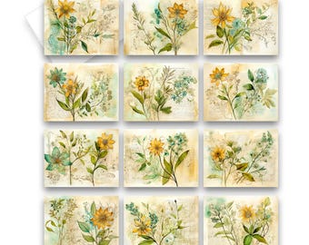 Assorted Vintage Flowers Greeting Card Set, All occasion cards, blank notecards with envelopes, note card assortment, vintage greeting card