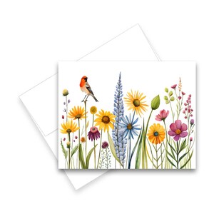 Wild Flower Cards, Set of blank note cards, all occasion cards, greeting card set, floral watercolor notecards, thank you greeting cards