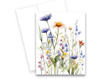 Blank note card set, wild flower cards, all occasion greeting card, floral notecard, greeting card set, note card with envelopes