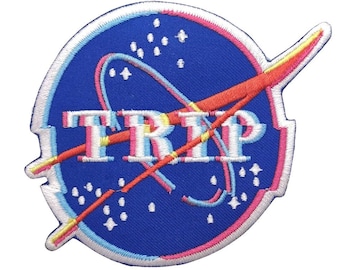 Nasa Trip Glitch Logo - Iron on Patch Embroidery