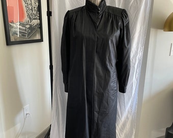 London Fog Black 80s Rain Coat with Zip Out Fleece Lining 80s