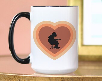 Mikey Houser Heart Burst Coffee Mug | Large Black and White 15 Ounce Ceramic Cup | Widespread Panic