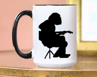 Mikey Houser Silhouette Coffee Mug | Large Black and White 15 Ounce Ceramic Cup | Widespread Panic