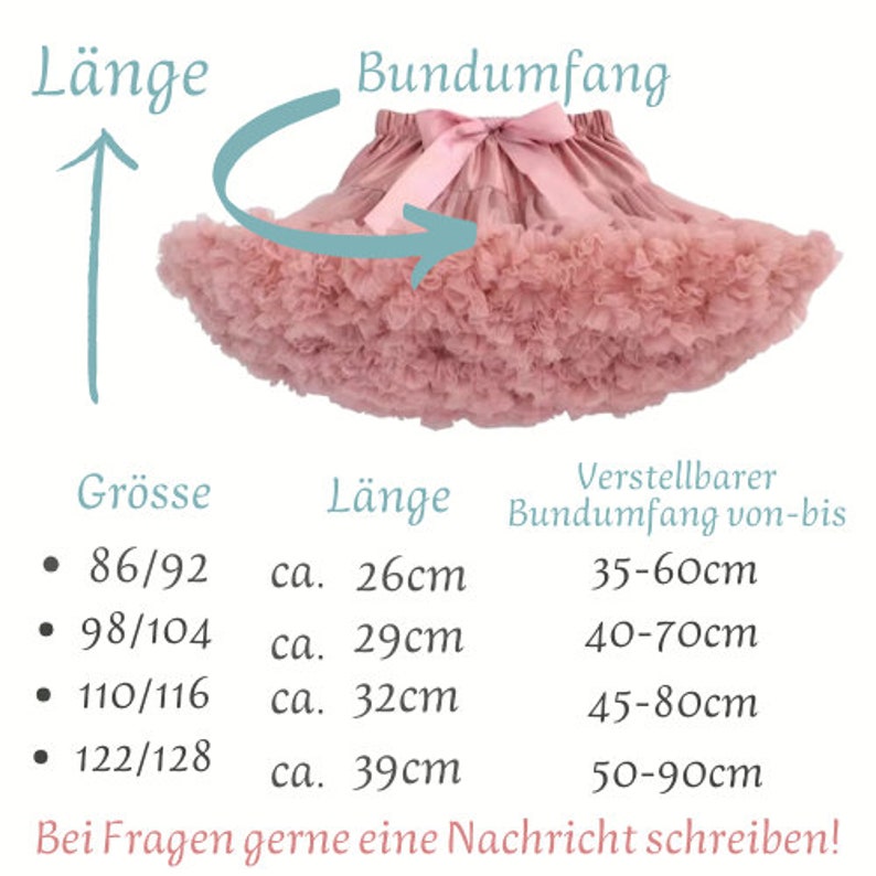 Tüllrock für Mädchen,Geburtstagsoutfit, Mädchen Kleidung festlich, Tutu Rock Rüschen aus Soft Tüllstoff altrosa,rosa,creme, hellblau,lila... Bild 9