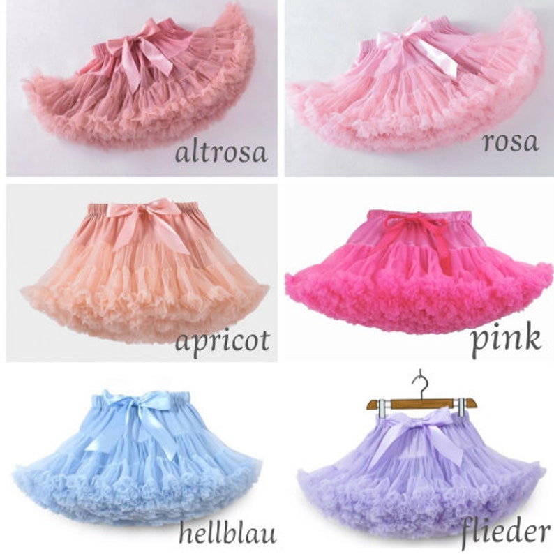 Tüllrock für Mädchen,Geburtstagsoutfit, Mädchen Kleidung festlich, Tutu Rock Rüschen aus Soft Tüllstoff altrosa,rosa,creme, hellblau,lila... Bild 3