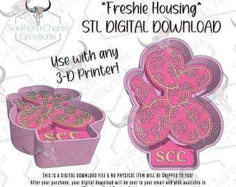 Flower Balloon Animal Freshie Housing STL File Digital Download 3D Printer File