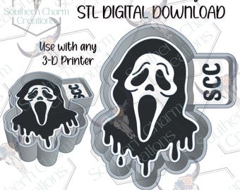 Ghostface Drip Halloween Freshie Housing STL File Digital Download 3D Printer File