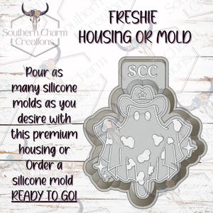 Cowboy Ghost Freshie Housing or Silicone Mold 3D Printed SCC Physical Housing or Silicone Mold