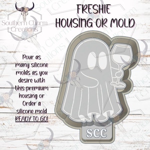 Cute Wine Ghost Halloween Freshie Housing or Silicone Mold 3D Printed SCC Physical Housing or Silicone Mold
