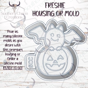 Bat & Pumpkin Halloween Freshie Housing or Silicone Mold 3D Printed SCC Physical Housing or Silicone Mold