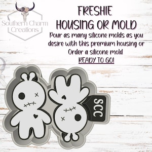 Voodoo Doll Vent Clips Freshie Housing or Silicone Mold 3D Printed SCC Physical Housing or Silicone Mold