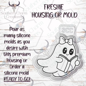 Cute Book Ghost Freshie Housing or Silicone Mold 3D Printed SCC Physical Housing or Silicone Mold