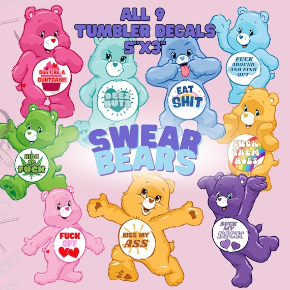 Swear Bear Tumbler Decals Tumbler Resin Stickers Coaster Sticker Physical Product