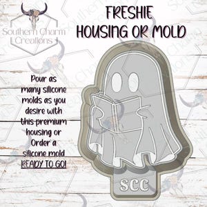 Book Reading Ghost Halloween Freshie Housing or Silicone Mold 3D Printed SCC Physical Housing or Silicone Mold