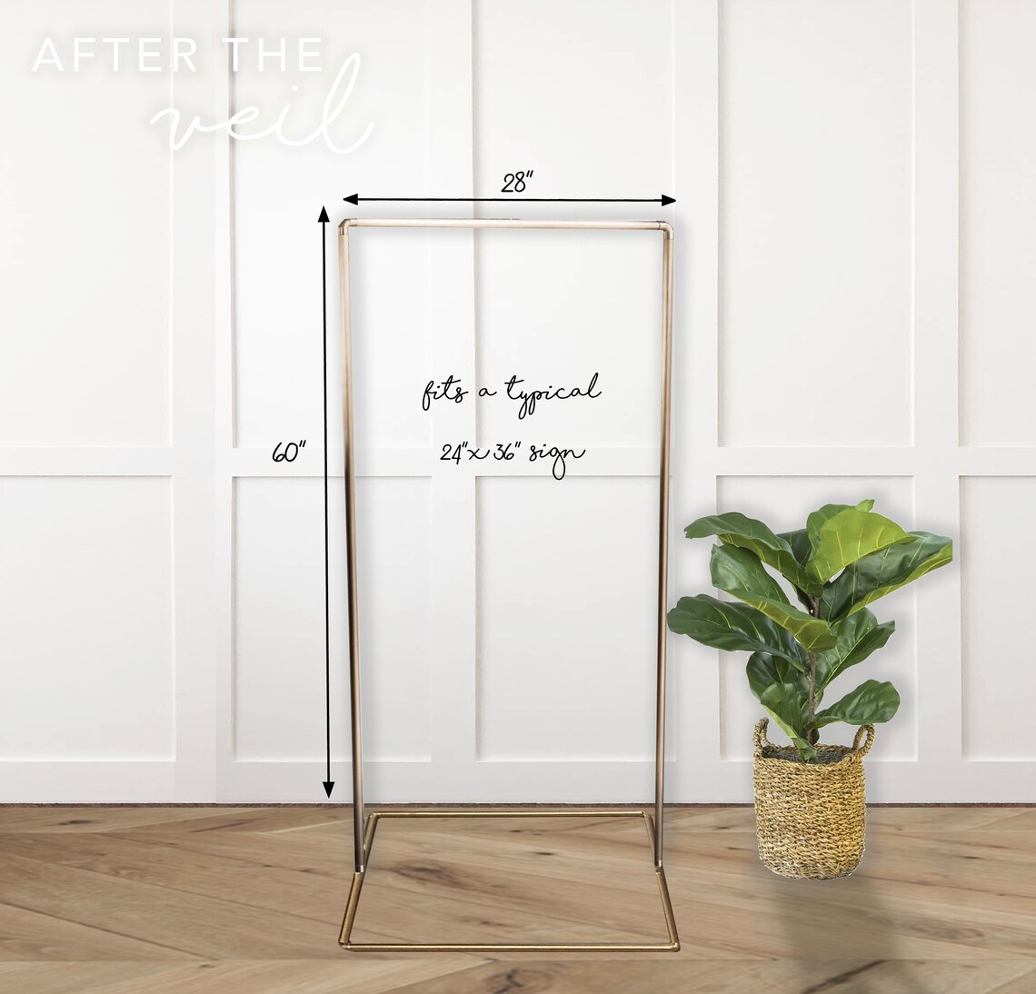 GOLD Modern Wedding Copper Pipe Sign Holder Fits 24x36 Etsy