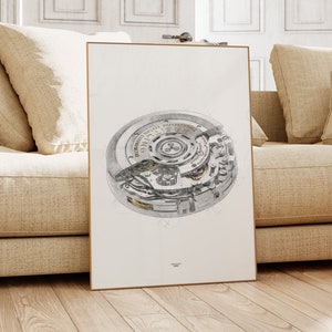 Breitling cal. B01 movement poster technical drawing