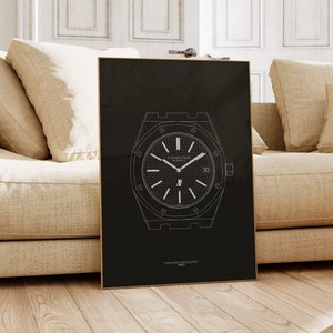 Audemars Piguet Royal Oak 5402ST Outline Poster Print Horology Wall Art