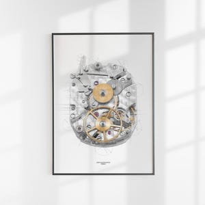 Jaeger-LeCoultre cal. 854 movement poster technical drawing