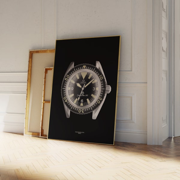 Omega Seamaster 300 Military Watch Poster Print Horology Wall Art