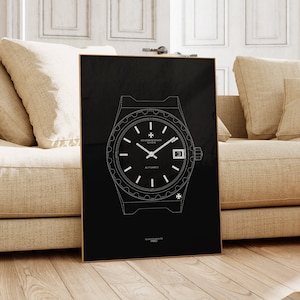 Vacheron Constantin 222 Outline Vintage Watch Poster Swiss Horology Wall Art Print Illustration