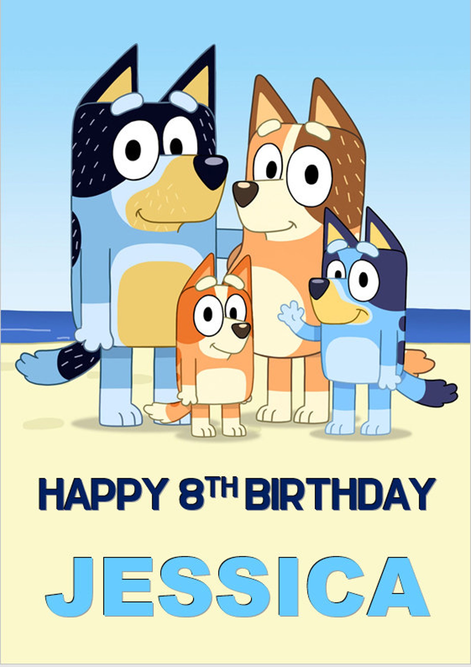 Bluey Birthday Card Printable Free