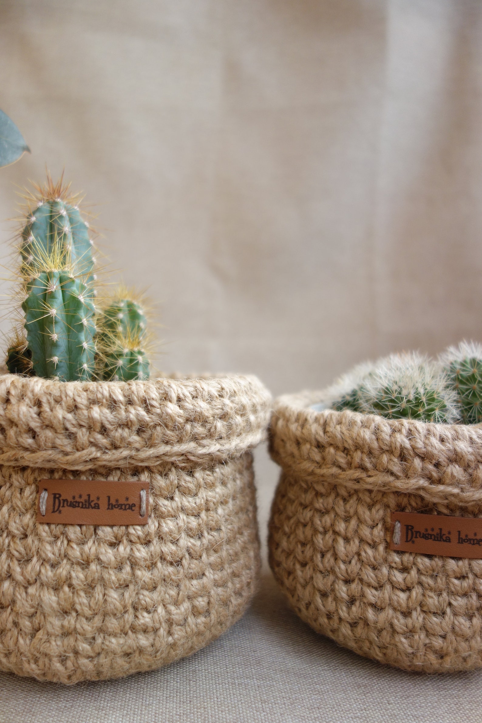 Set of 3 jute storage baskets jute basket for plants jute Etsy