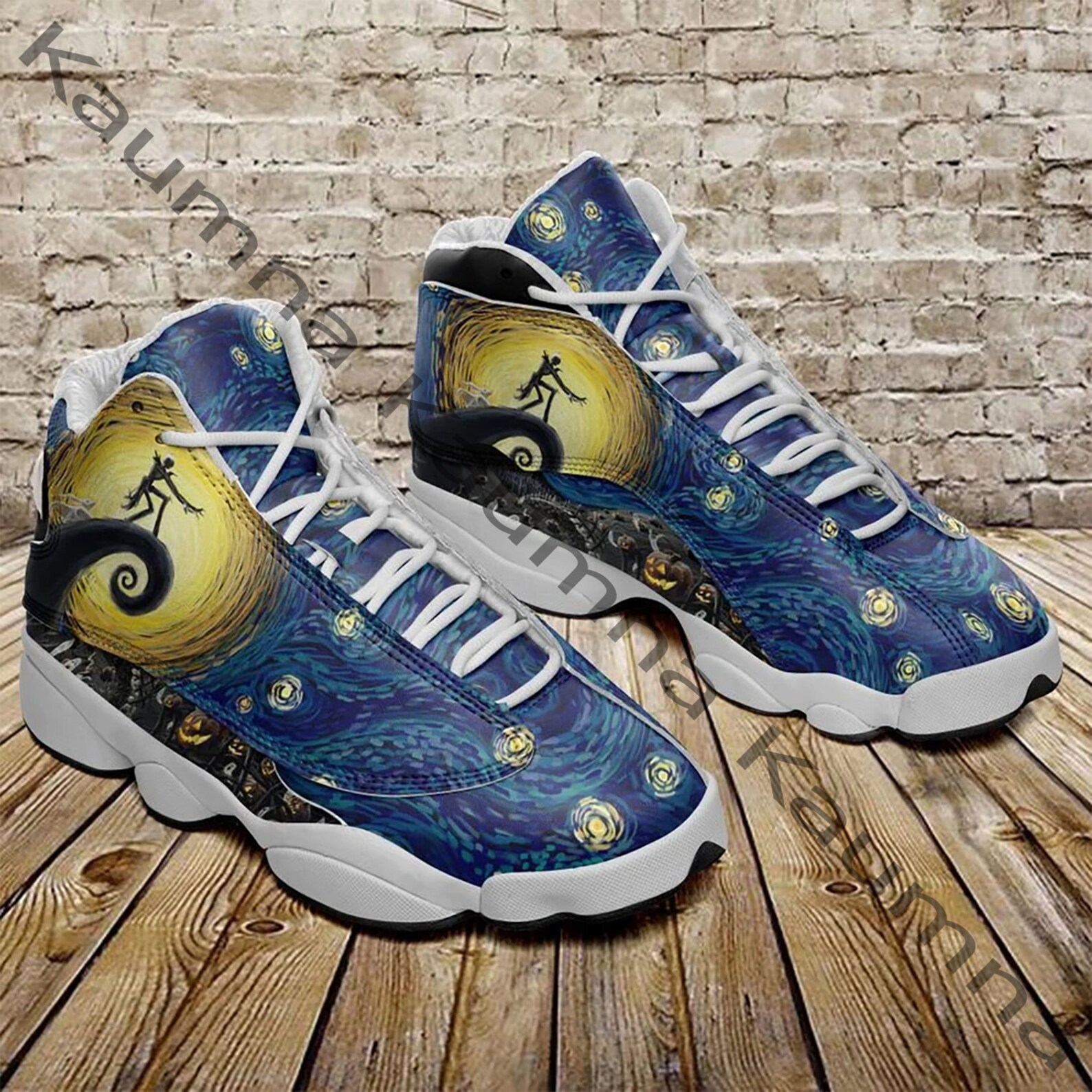 Jack Skellington Air JD13 Shoes Jack Skellington Vegan Etsy