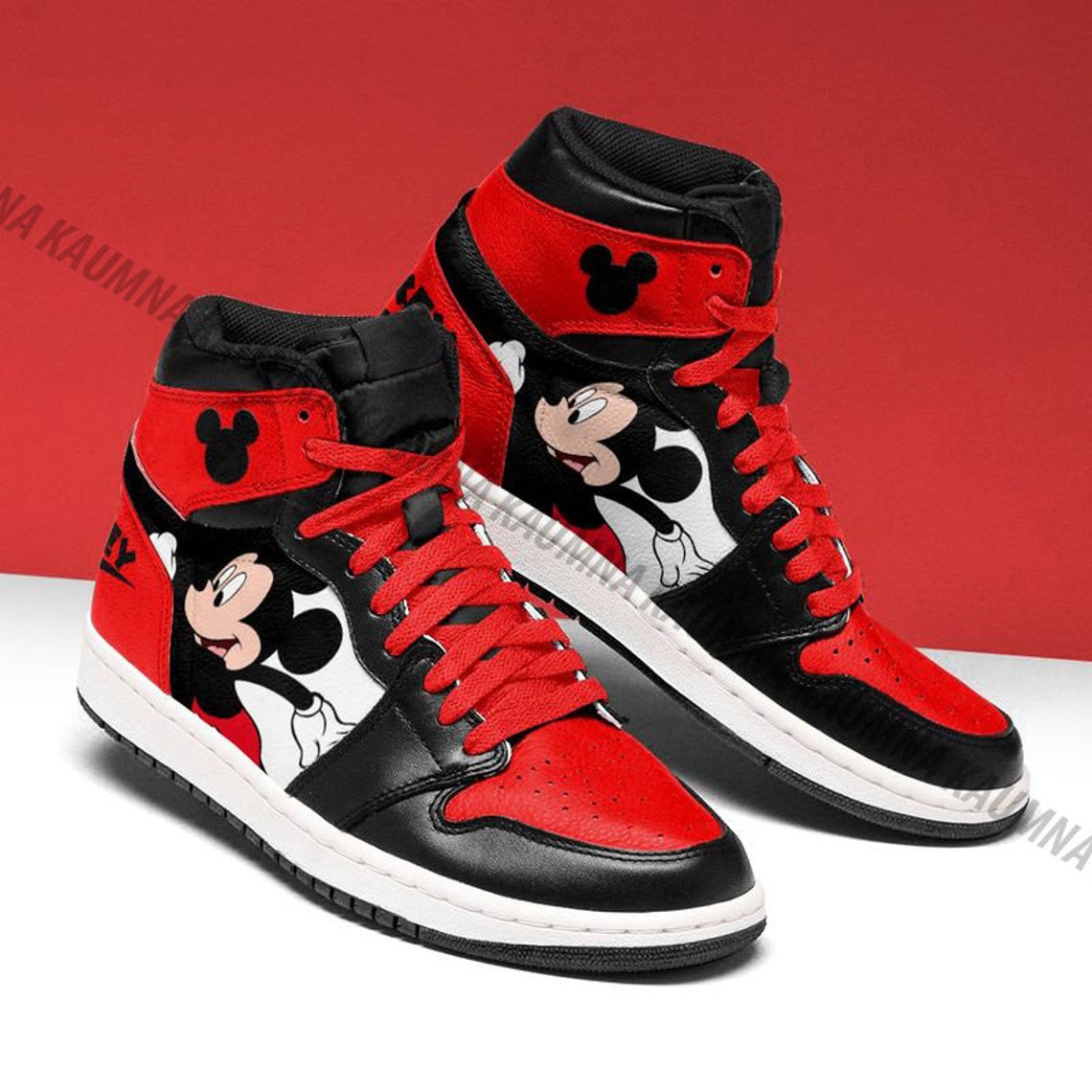 Mickey Jordan Shoes Mickey Leather Shoes Disney Mickey Etsy