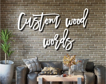 Custom Laser Cut Wood Words, Personalized Wall Sign