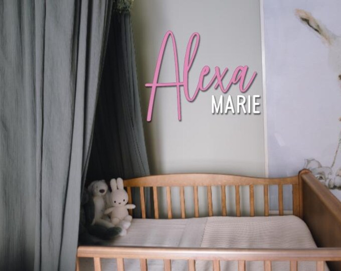 Custom Wood Baby Name Sign Letter Wall Art Kids Room Art Wall Art for ...