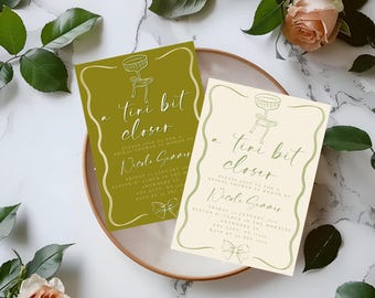 A 'Tini Bit Closer | Digital Bridal Shower Invitation | Dirty Martini