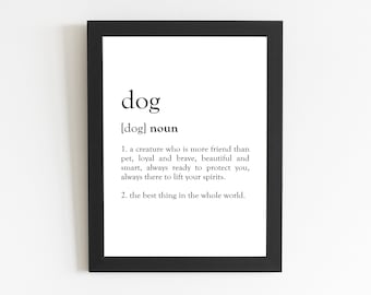 Dog Definition Print / Dog Gift / Dogs / Dog Lover Gift / Dog Lover Print / Dog Print / Dictionary Print / Wall Art