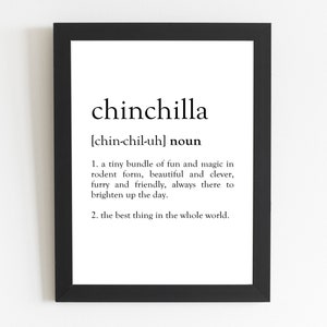 Chinchilla Definition Print / Chinchilla Gift / Chinchilla Present / Chinchilla Décor / Chinchilla Art