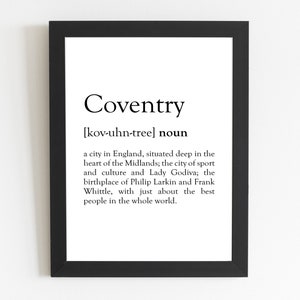 Coventry definitie print / Coventry cadeau / Coventry heden / Coventry decor / Coventry Art