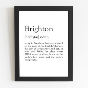 Brighton Definition Print / Brighton Gift / Brighton Present / Brighton Décor / Brighton Art / LGBTQ Gift / LGBTQ Present / LGBTQ Art