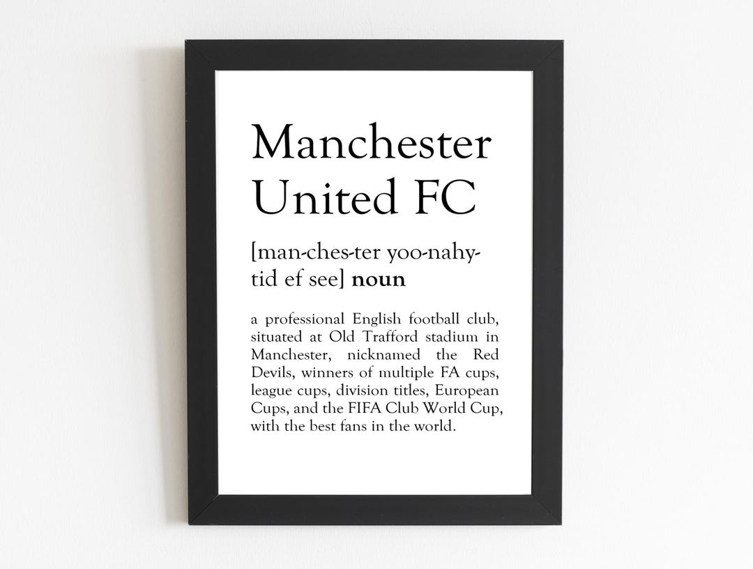 Manchester Definition Manchester United FC Definition Print - Etsy